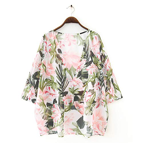 Image of CASURESS Women's Cardigan-Sheer Kimono Loose Summer Floral Print Cover Ups