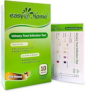 Easy@Home 10 Individual Pouch Urinary Tract Infection FSA Eligible Test Strips, UTI Urine Testing Kit for Urinalysis and Detection of Leukocytes and Nitrites-FDA Cleared for OTC use (UTI-10P)