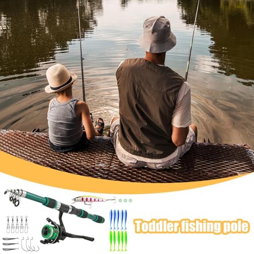 Acunny Kids Angel Pole, Fishing Set for Children - 1.8 m Telescopes Fishing Rod Combo - Youth Fish Set, Beginner Fish Kit, Small Dock Gear Kit, Children's Fishing Equipment for Teenagers, Beginners - Image 2
