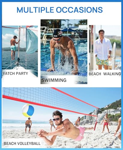 Aptro HXC050800 Men'S Swim Trunks Quick Dry Bathing Suit 9 Inch Big & Tall Palm Swimsuit #1525 Orange L thumb #4