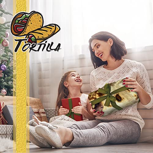 Bcareself Tortilla Blanket Adult Size Giant Double Sided for Kids Funny Realistic Food Personalized Throw Blanket Novelty Gift for Everyone 300 GSM Soft Flannel 60 inches Yellow