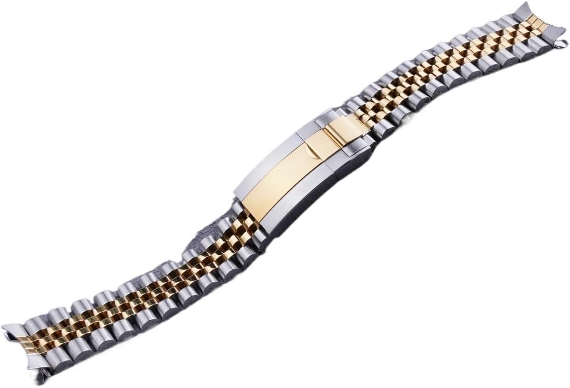 19mm Silver Gold Hollow Curved End Solid Screw Links Watch Band Jubilee strap fit for Seiko 5 SNXS73 75 7SNXS80 SNXS81 SNXF05 SNXG47