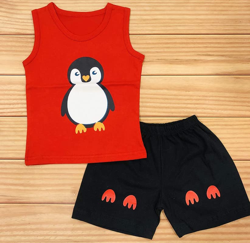 Image of Infantbond Baby Boy's and Girl's Cut Sleeve T-Shirt and Short Combo 100% Cotton Clothing Set(Combo Of 2)