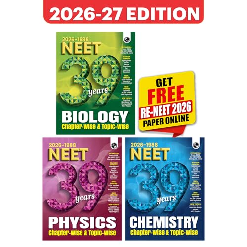 PW NEET PYQ 39 Years Physics, Chemistry, Biology Combo Set of 3 B...
