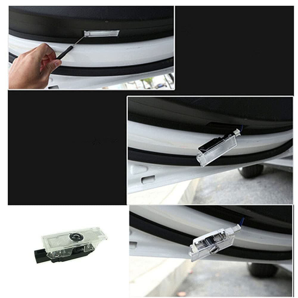 2 pezzi Illuminazione portiera logo di benvenuto Definizione ombra fantasma Decorazione auto LED Porte per auto Luci di ingresso Lampada emblema 3D (Per 500x)
