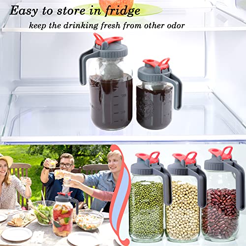 Cold Brew Coffee Maker Mason Jar Wide Mouth Iced Coffee Pitcher 32 Oz Coffee Container With Stainless Steel Coffee Filter For Iced Brew Coffee, Sun Tea, Lemonade, Iced Tea And Homemade Drinks #TOP4