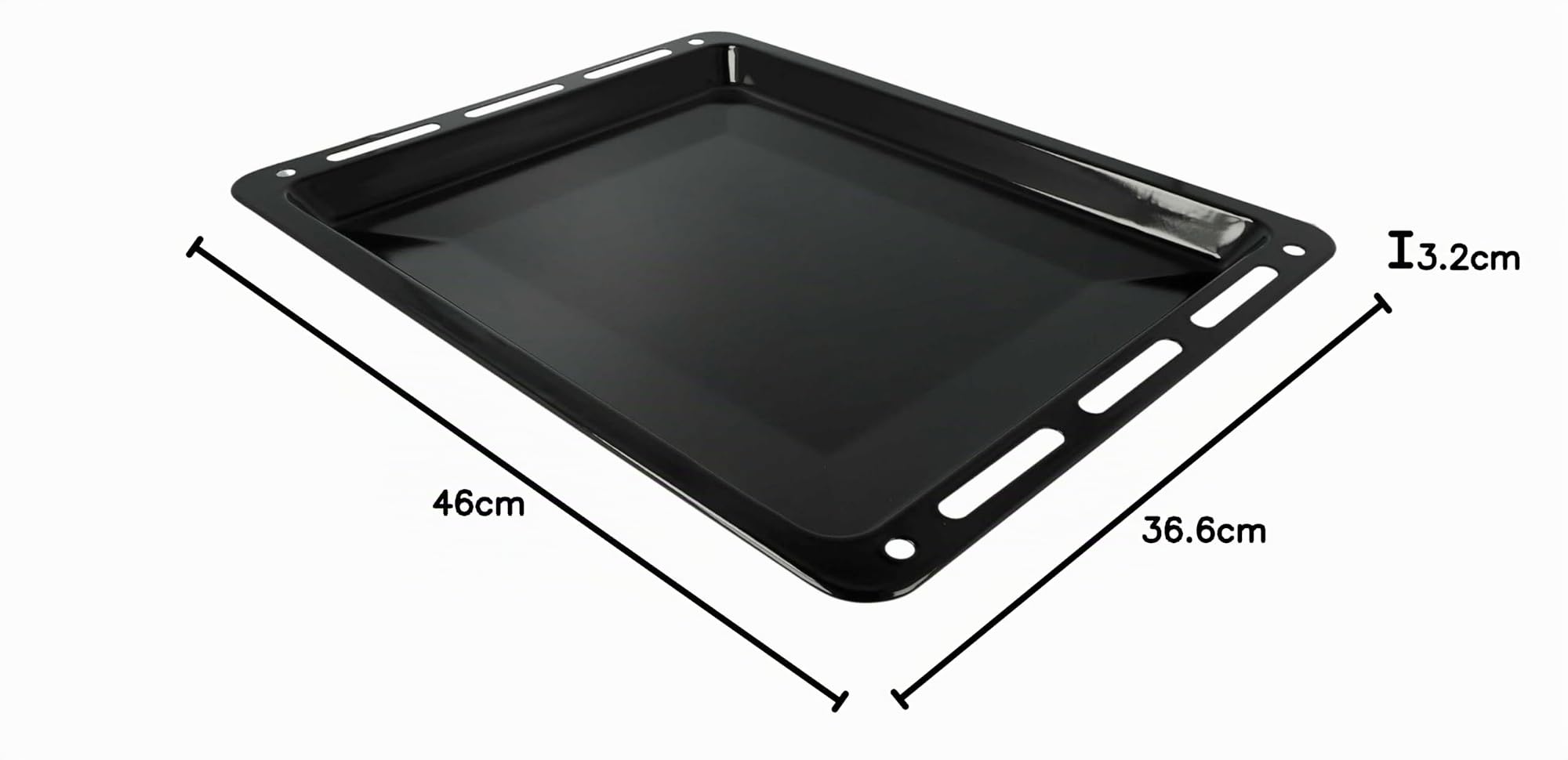 vhbw - Plaque de four noire, émaillée, revêtement anti-adhérence compatible avec Siemens HR5-Serie, HR5xxxx - 46 x 36,6 x 3,2 cm
