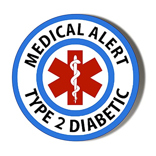 Gift Insanity Multi Medical Alert Type 2 Diabetes 10 X 49Mm Vinyl Stickers Pack Of 10