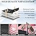 Coverado Seat Covers Full Set, Waterproof Nappa Leather Seat Covers for Cars, 5 Seats Universal Car Seat Protectors, Black and Pink Leather Car Seat Covers Car Seat Cushions Fit for Most Cars