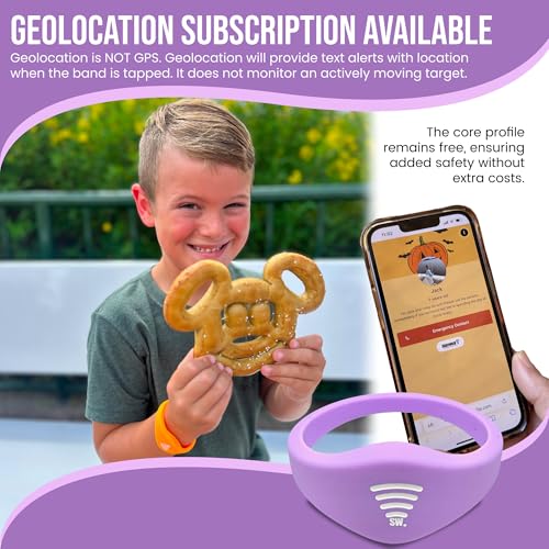 Image of Kids ID Bracelet - Fitted NFC Safety Wristband, Slip-On Child ID Band for Emergency Contact Info, Waterproof Silicone, Not GPS, Wear on Wrist or Ankle, Ideal for Theme Parks, Travel & Beaches
