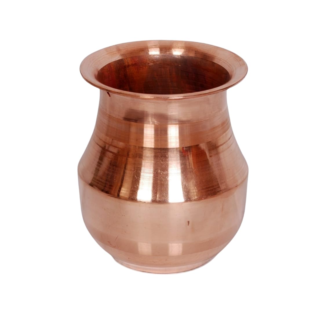 MASIRA MARKET Sombu 450ml | Traditional Copper Sombu | Copper Lota | Copper Kalash | Copper Parsi Lota | Pooja Sombu | Vellam Sombu | Copper Vessel | Drinkware Tableware | Ayurveda Health Benefits
