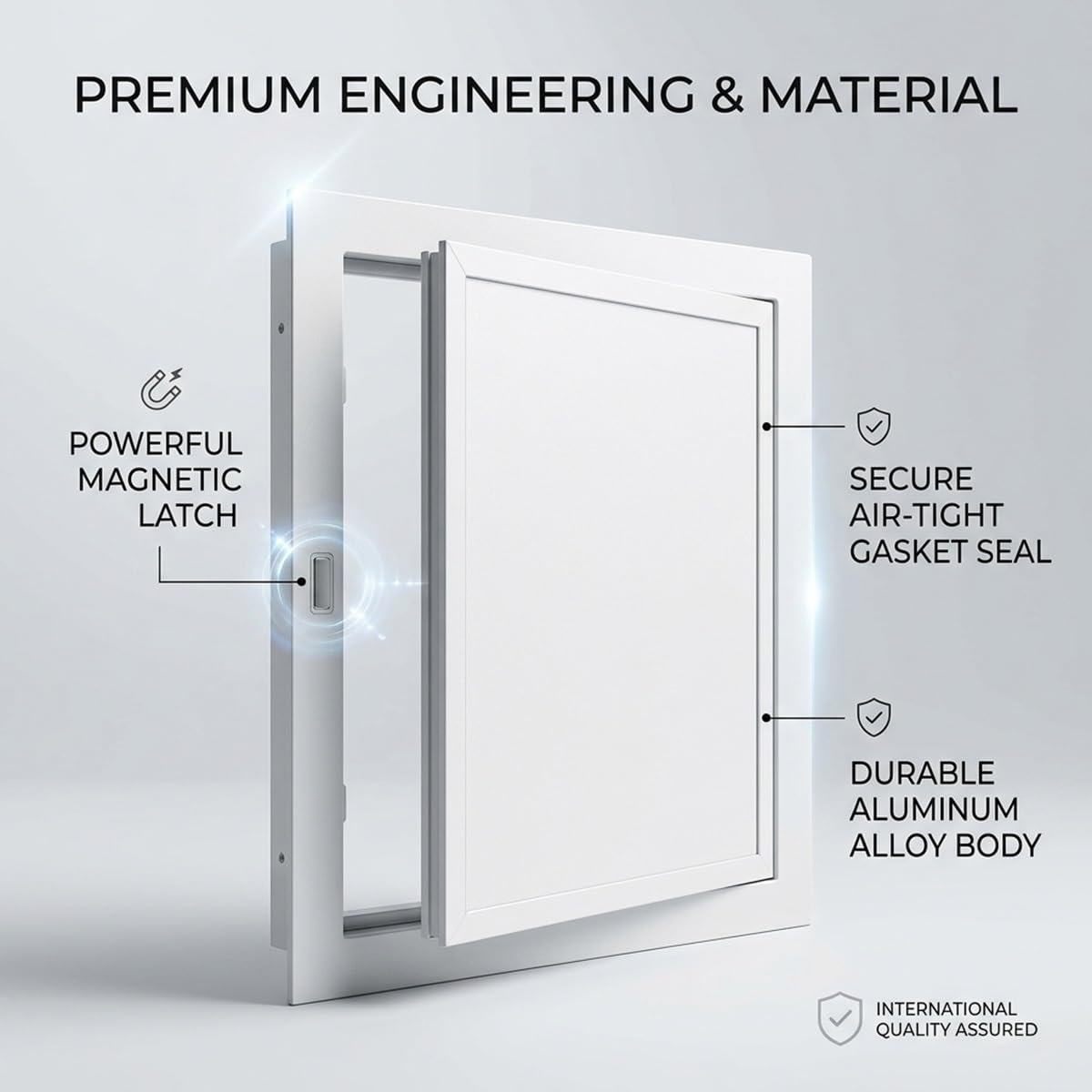Panel de Acceso Oculto de Aluminio con Cierre Magnético, Trampilla Pladur Apertura Rápida. Puerta de Inspección Alicatable Empotrada Ideal para Fontanería Techos Pared y Baño.(Gris,200 x500 mm)