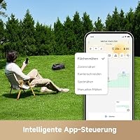 MOVA ViAX 250 Mähroboter Ohne Begrenzungskabel, Empf. 250m², KI-gestützte Kartierung, U-förmige Bahnen, Hindernisvermeidung Dual-Vision, Besserer Kantenschnitt, Für Komplexe Gelände, Appsteuerung – Ansicht 6