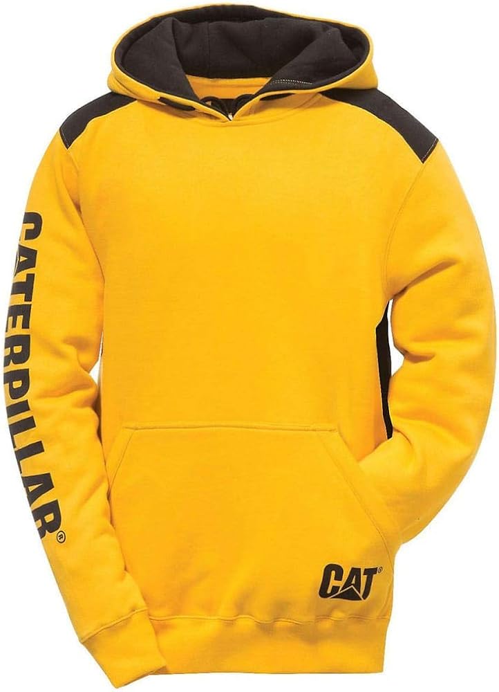 Caterpillar Men's Logo Panel Hooded Sweatshirt (Regular and Big Sizes) at  Men’s Clothing store