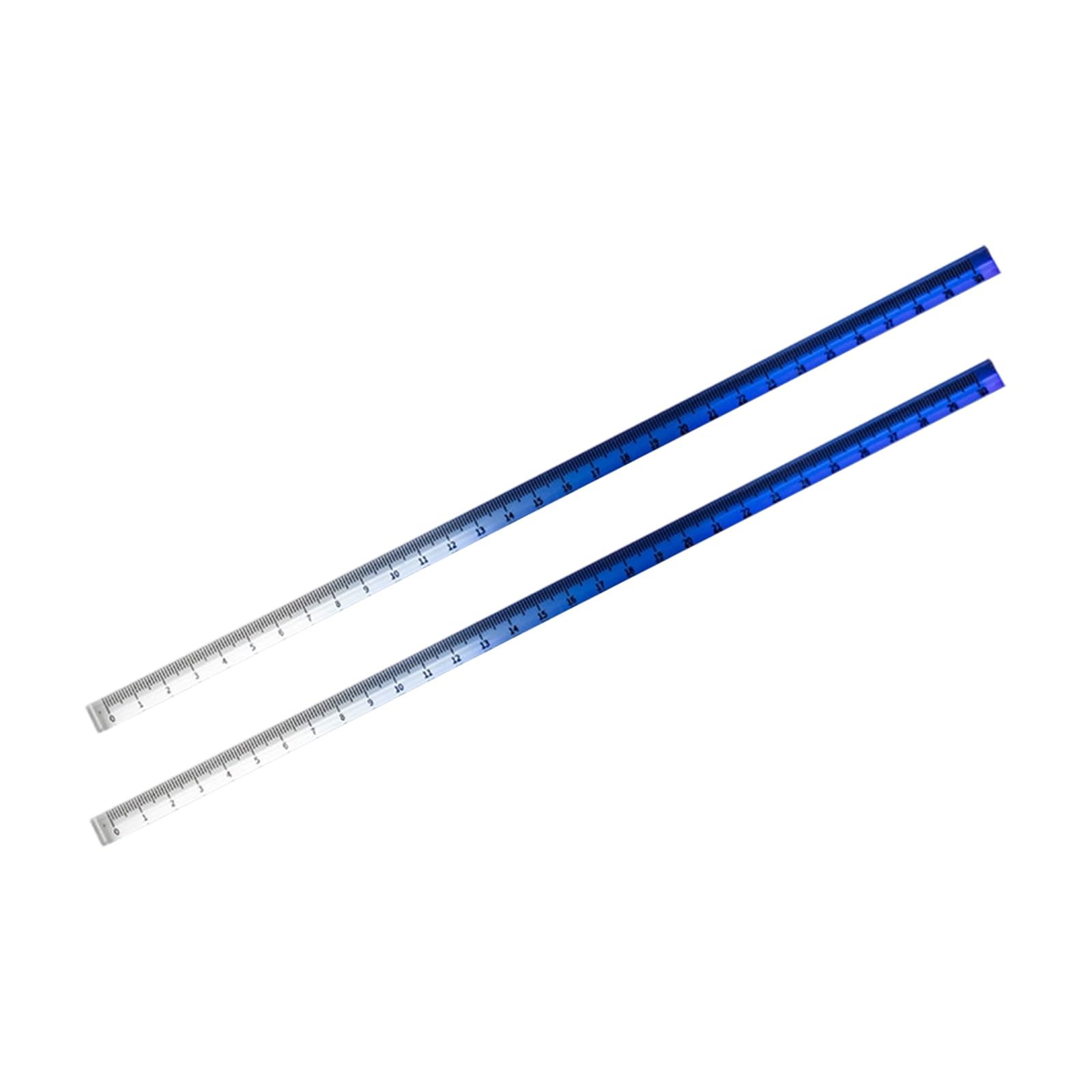 Hsioluted Gradient Royal Blue 2Pcs Measuring Ruler Set With Inches Centimeters For Classroom Home Offices Colorful Rulers Acrylic Ruler Straight Clear Set