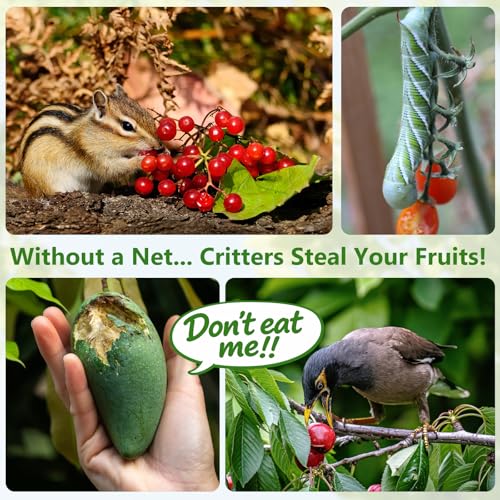 Jevrench 2 Pack 2.6 x 3.6ft Garden Netting for Plants, Fruit Tree Netting with Zipper & Drawstring, Bird Netting for Garden Protection, Blueberry Bushes, Tomato Plants & Fruit Trees by Jevrench - Image 2
