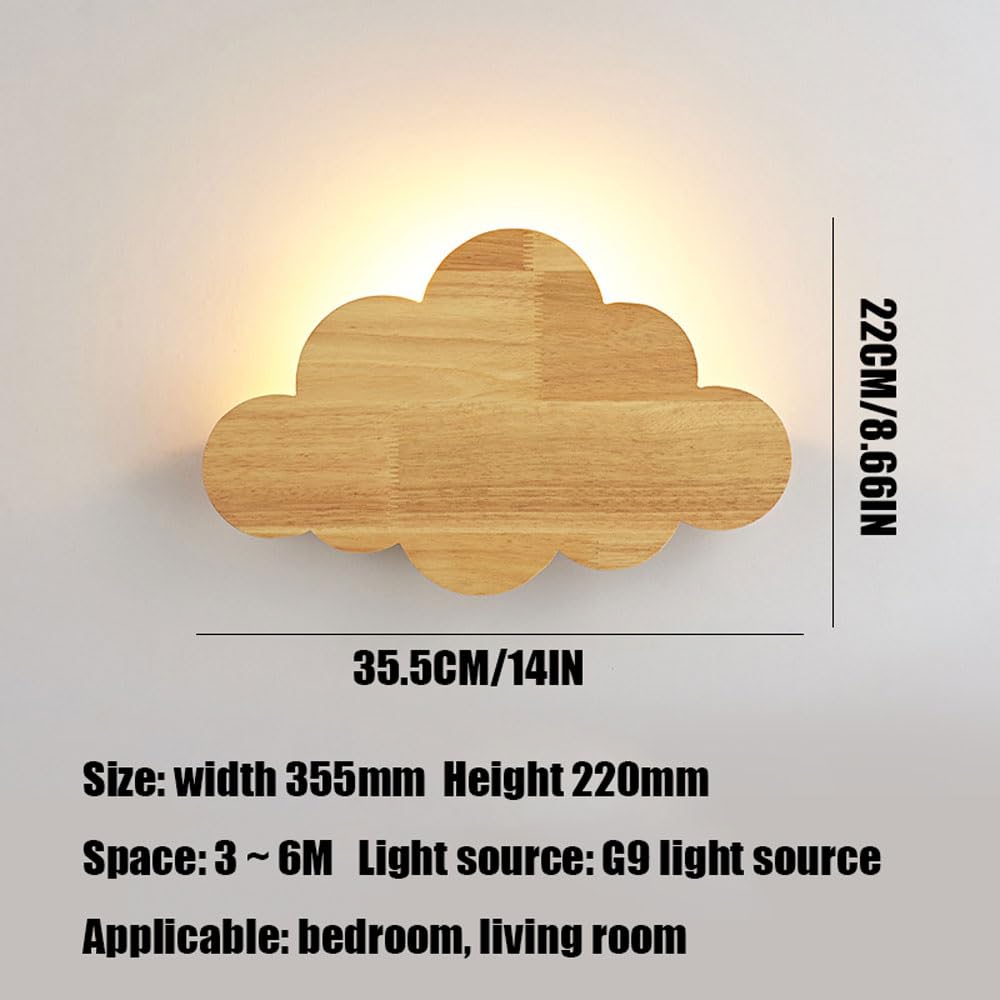 Luz Nocturna De Nube Para Dormitorio, Luces De Nube De Madera Para Guardería De Bebé, Linda Lámpara De Nube Flotante Para Decoración De Habitación, Lámpara De Noche De Nube Colgante G9 Buld Pa