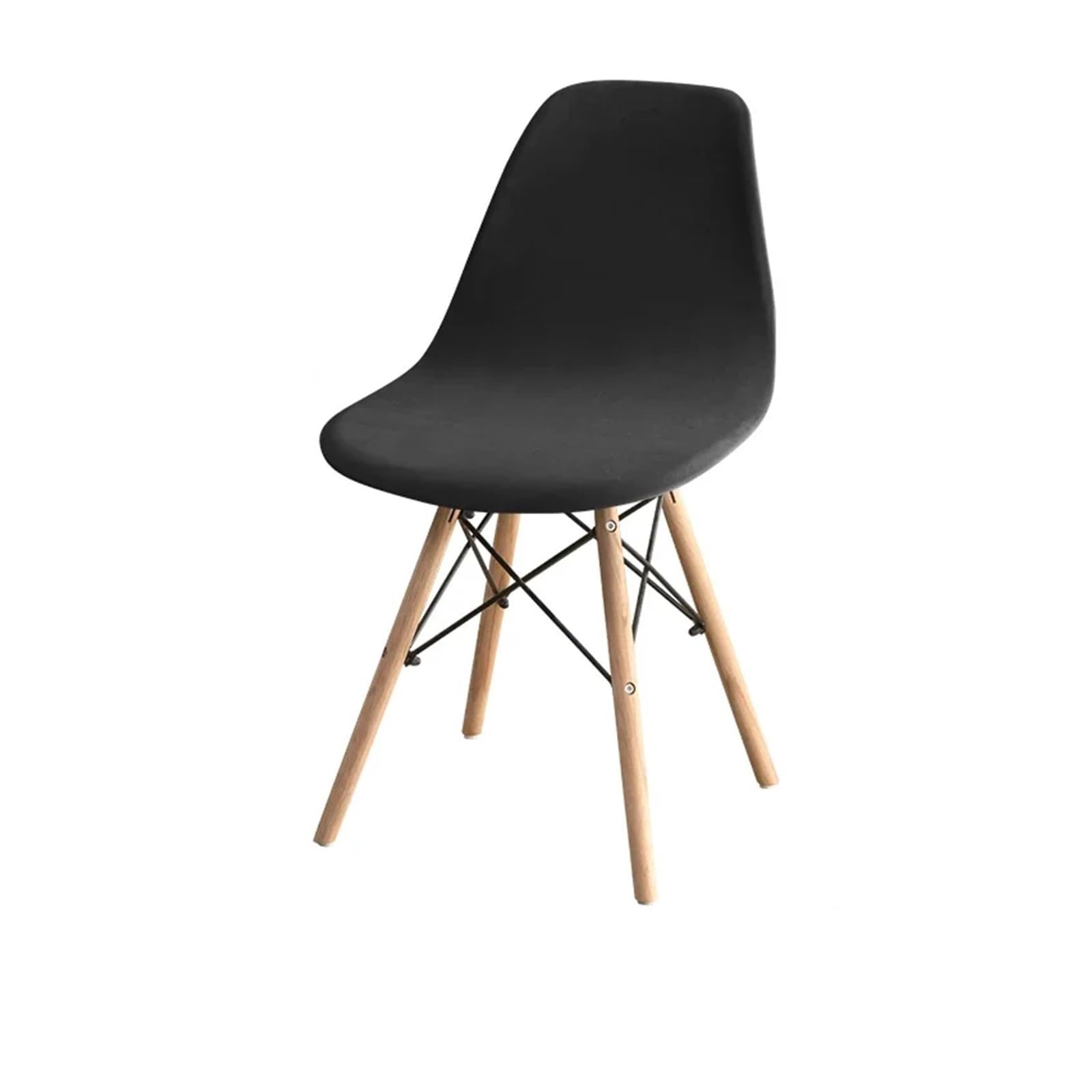 CIOPLJHKL 1PC Velvet Shell Chair Cover Stretch Spandex Armless Covers Solid Color Elastic Dining Seat Case Wedding Hotel Banquet for Hotel, Banquet(A3-Black)