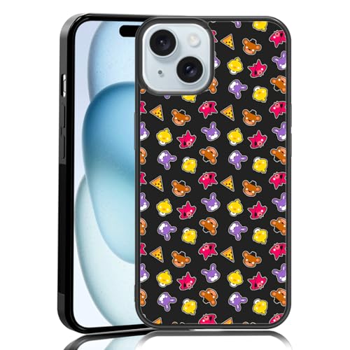 MMYAJT Cute Cartoon Bear and Foxy Phone Case Fit for iPhone 15, TPU Shockproof Protective iPhone Case FNAF Five Nights Phone Cover Gift for Boy Girl Men Women