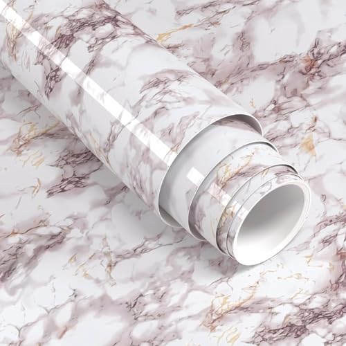 Image of WALLMATE Marble Wallpaper Self Adheisve Marble Wallpaper Waterproof Countertop Furniture Kitchen Marble Sticker (Gold Cream Marble, 24x96 Inch)