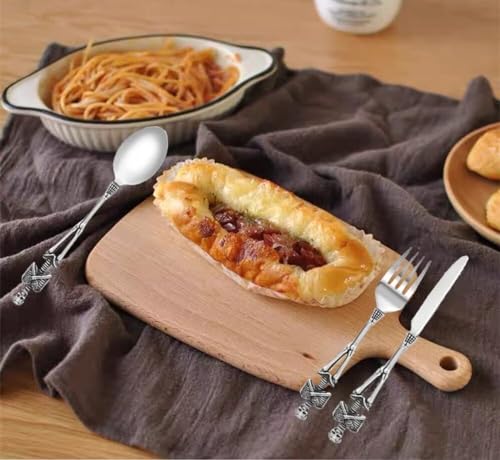 Argenterie squelette acier inoxydable : set de table avec couteau et fourchette - 6