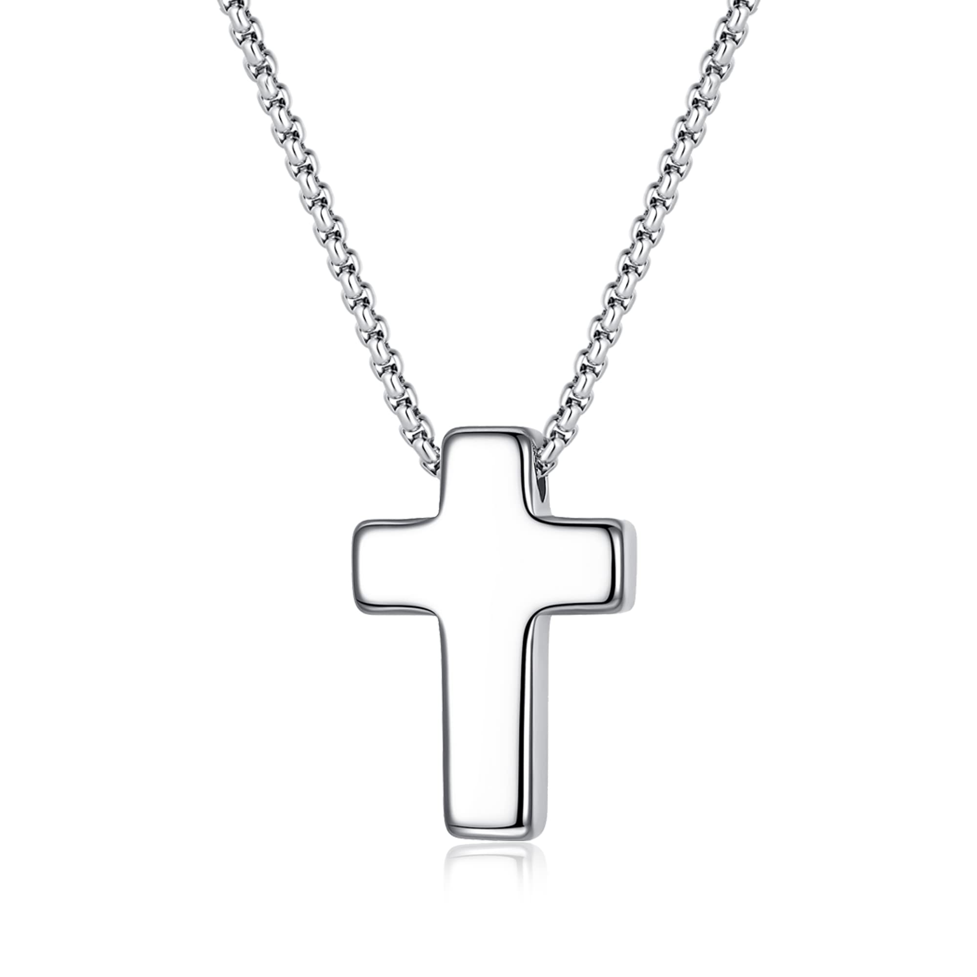 COAITungsten Steel Necklace Cross Pendant Necklace for Men