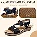 Littleplum Womens Sandals Arch Support – Flat Sandals for Women Fashion, Summer Breathable Adjustable Orthotic Walking Shoes for Beach,Travel Black Size 8