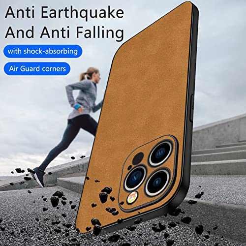 Coque iPhone 14 Pro en cuir brun élégant et chic