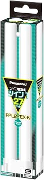 Panasonic Twin Fluorescent Lightbulb, 27 Type, Fluorescent Tube, Natural Color, 2 Bridge Style, FPL27EXN