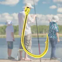 100 peças de anzol de pesca de aço de alto carbono com farpas, anzóis de pesca para máxima durabilidade e desempenho, ouro
