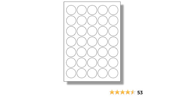 35 Per Page/Sheet, 10 Sheets (350 ROUND Sticky Labels), Label ...