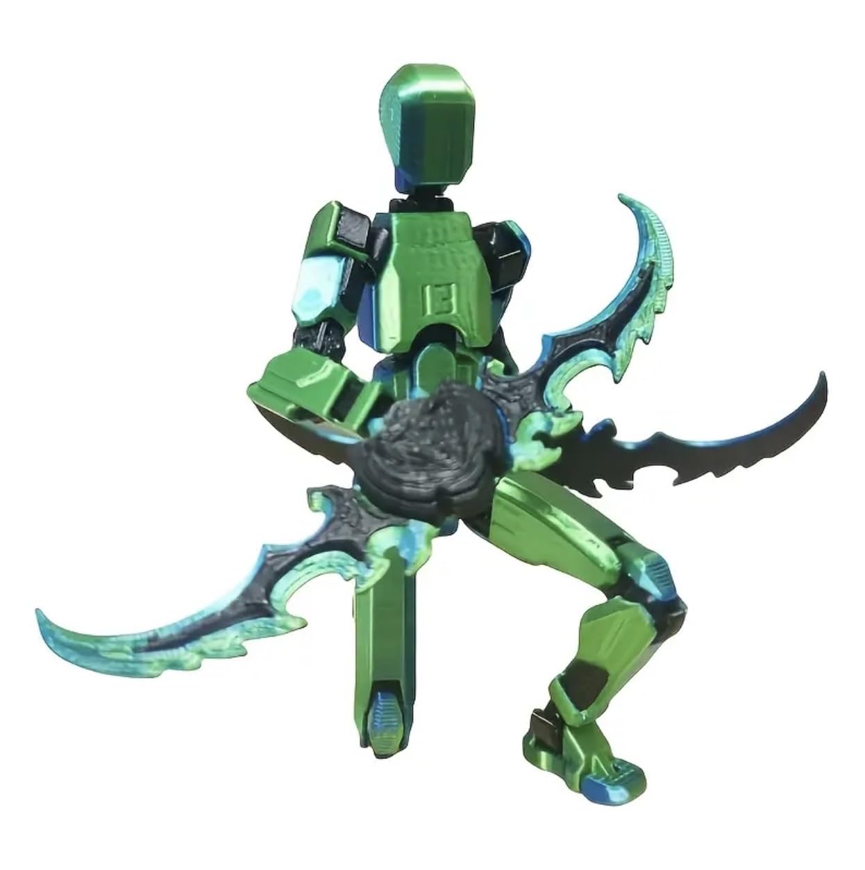 ONNGEO Metallic Action Figures Titan 13, 3D Printed Multi-Joint Movable Robot, T13 Lucky Action Figure, Dummy Robot Action 13, Desk Decoration Creative Robots, Nova 13 Mechanical Doll (1 GreenBlue)-image-34