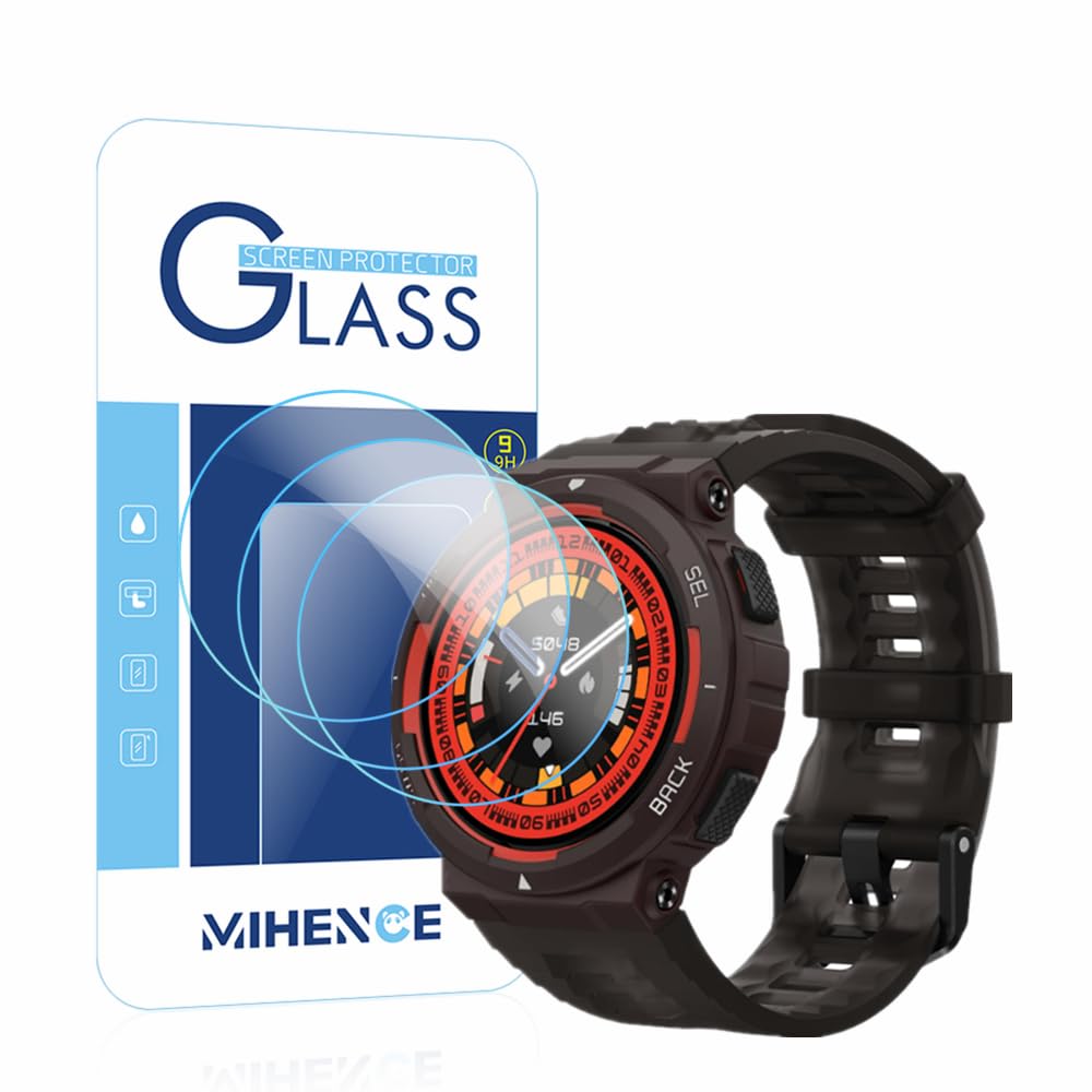 Compatible for Amazfit Active Edge Screen Protector,9H Tempered Glass Protective Film Compatible for Amazfit Active Edge Smart Watch (3PCS)