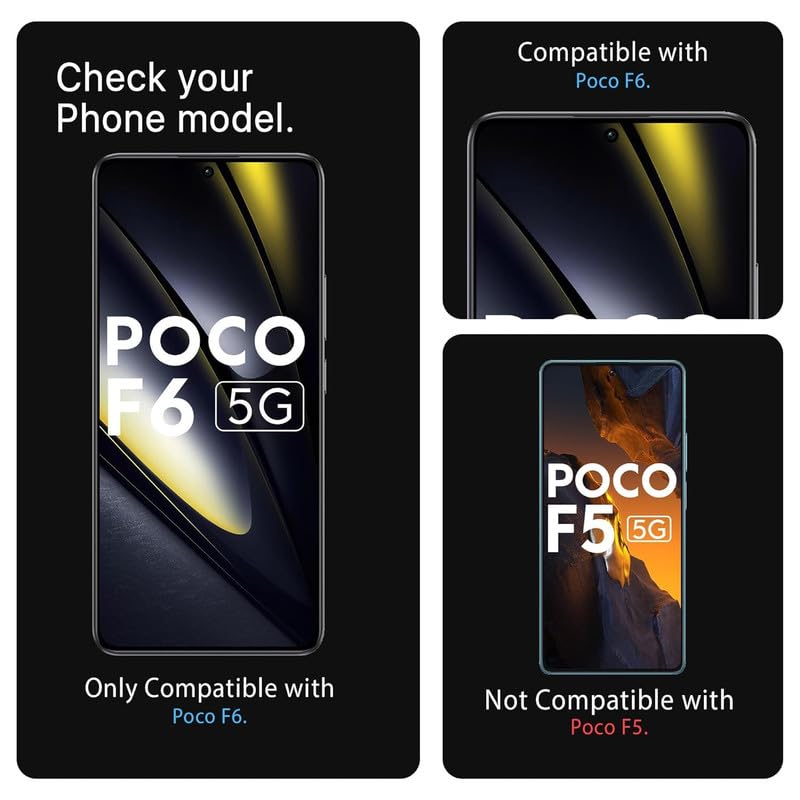 Image of Screen Protector Tempered Glass For Poco F6 5G Cellphone With Easy Installation Kit