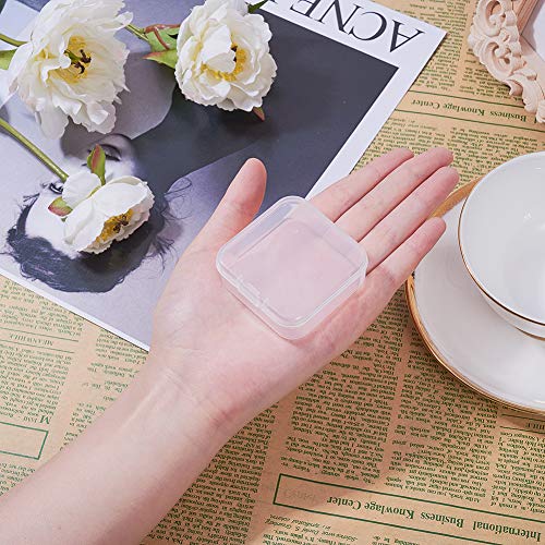 Image of BENECREAT 27 Pack Mixed Size Rectangle Mini Clear Plastic Bead Storage Containers Box Case with lid for Items,Pills,Herbs,Tiny Bead,Jewerlry Findings, and Other Small Items