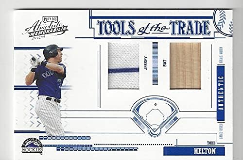 Todd Helton Serial Numbered #015/150 Tools of the Trade Game Used Bat Dual Relic Collectible Baseball Card #TT-188 (Colorado Rockies) Free Shipping