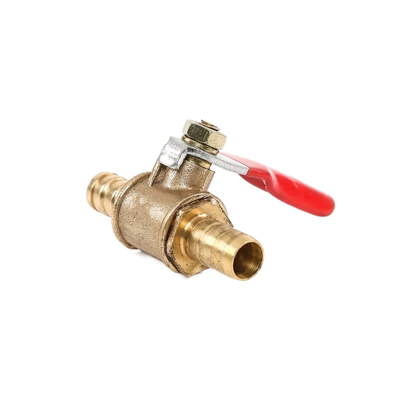 Raccordo in ottone per tubo flessibile da 4 mm, 5 mm, 6 mm, 8 mm, 10 mm, 12 mm, 14 mm, 16 mm, 19 mm, a due vie, in ottone, con chiusura pneumatica (6 mm)
