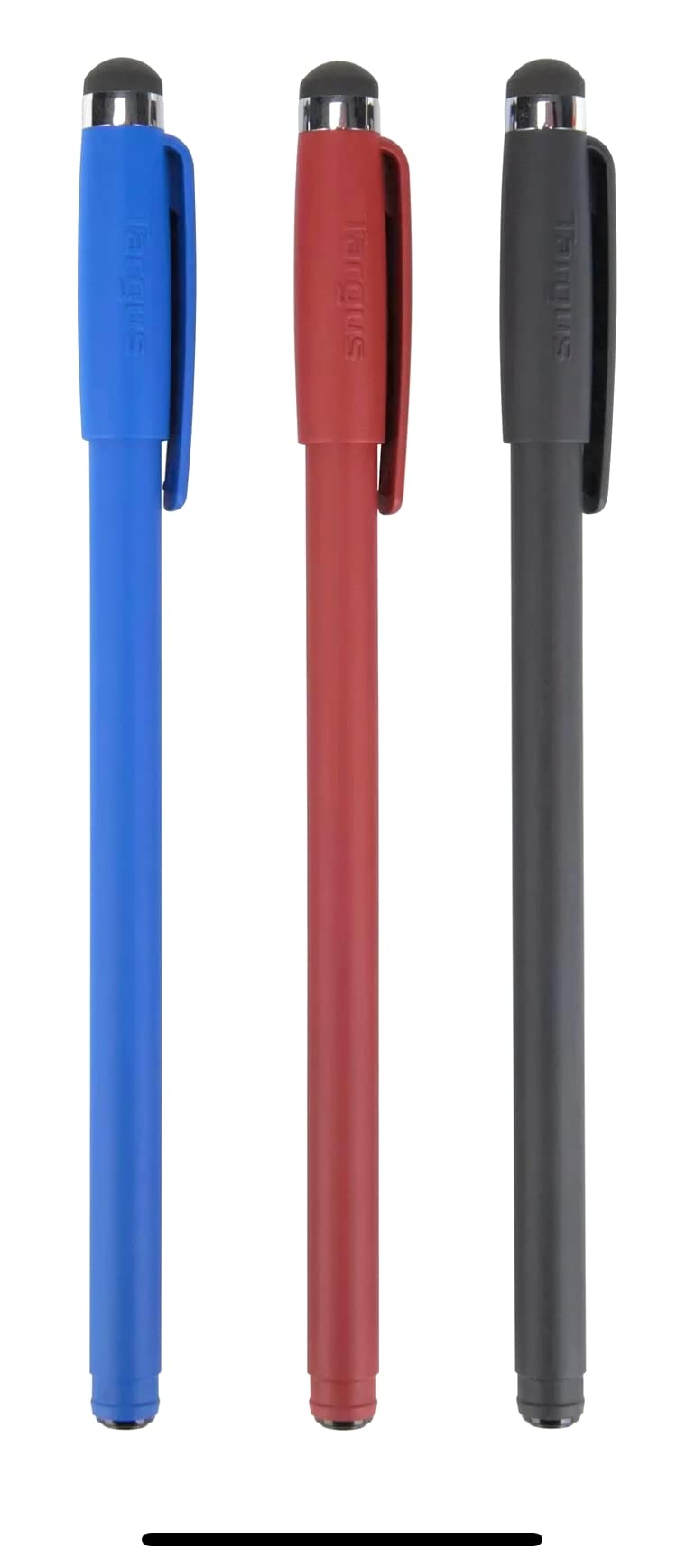 Targus Stylus & Pen, Black, Blue, Red, 3/Pack