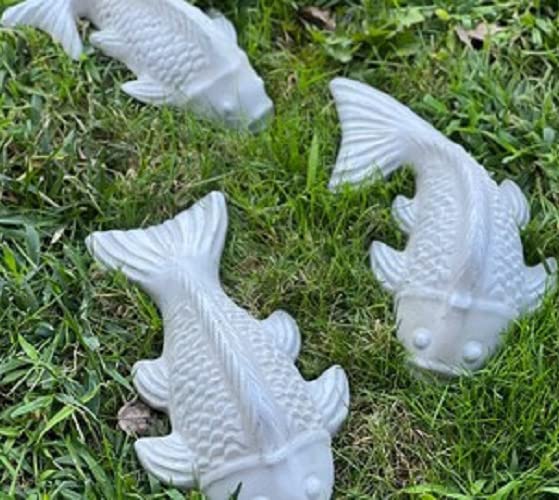 Miniatura 6 de Molde de cemento 3D para peces, 3 piezas, plástico ABS de 0.079 in, moldes de plástico para hormigón, molde de acuario, moldes de cemento para