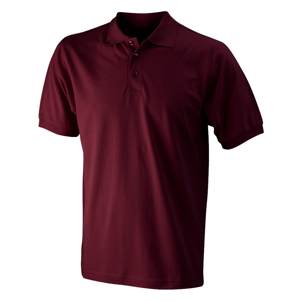James & Nicholson Polo Shirt with sleevebands for Men (L, Wine)