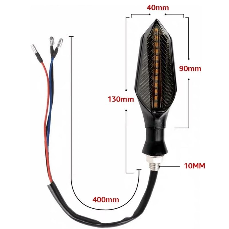Clignotants de moto flash séquentiel lampe course ambre et indicateur de direction