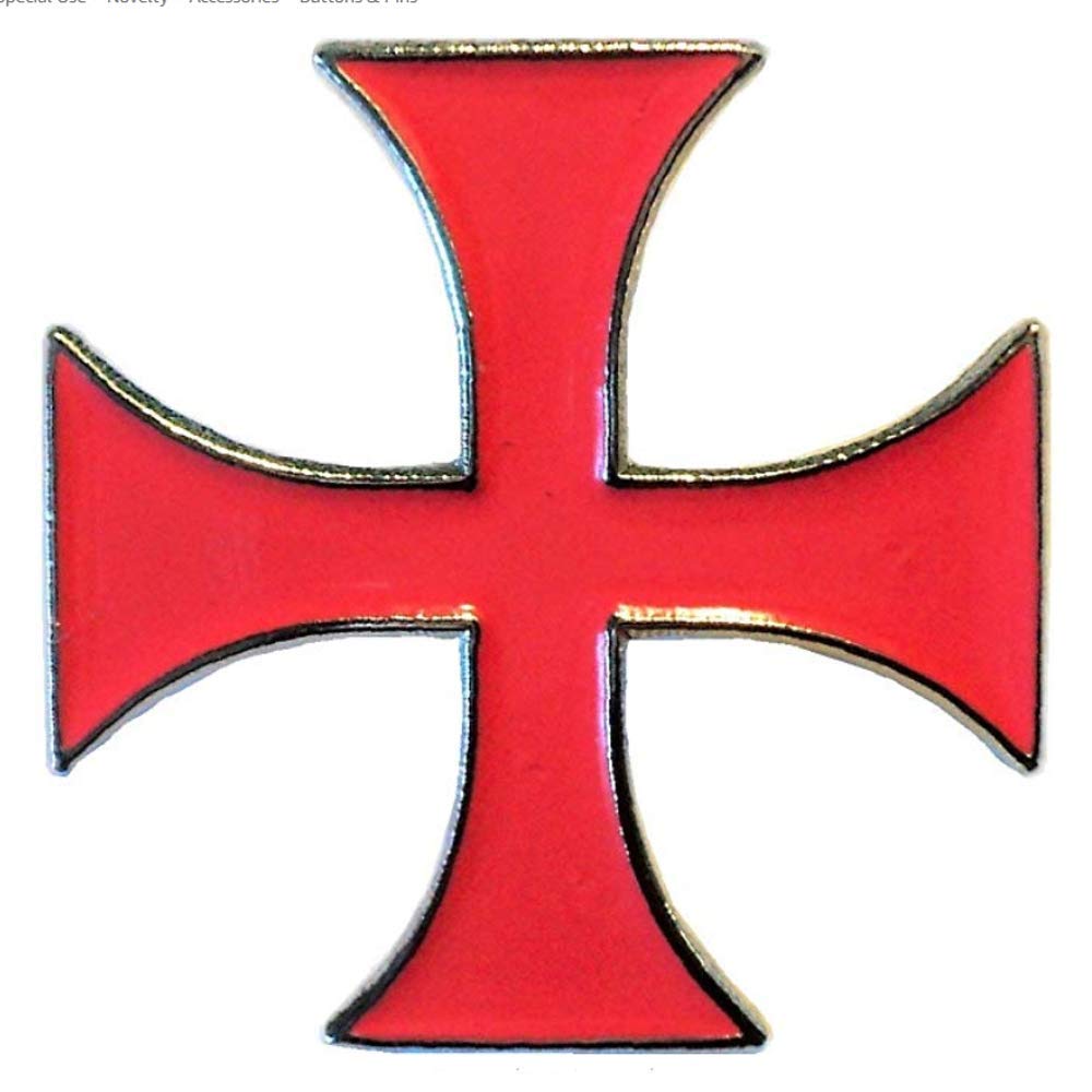 Mainly MetalMainly Metal ™ Enamel Pin Badge Knights Templar Cross (23mm) Christian Soldier Crusader
