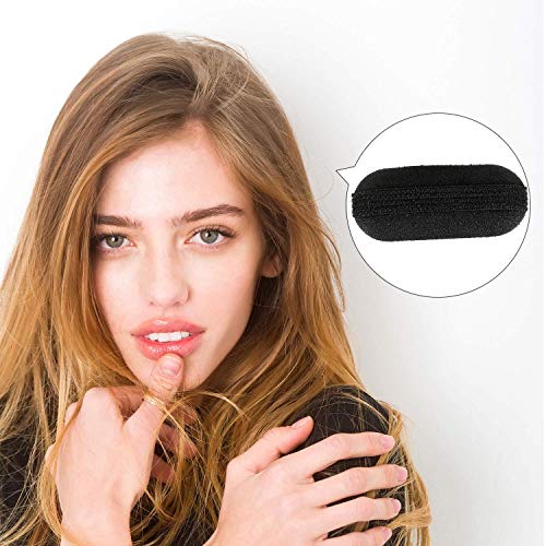 11 Pieces Women Sponge Volume Bump Inserts Hair Bases Hair Styling Tools Hair Bump Up Combs Clips Black Sponge Hair Accessories for Women DIY Hairstyles (Black, Brown) - Image 4
