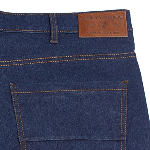 Image of JOHN PRIDE Plus Size Men's Stretchable Mid-Rise Comfort Fit Clean Look Cotton Jeans for Men