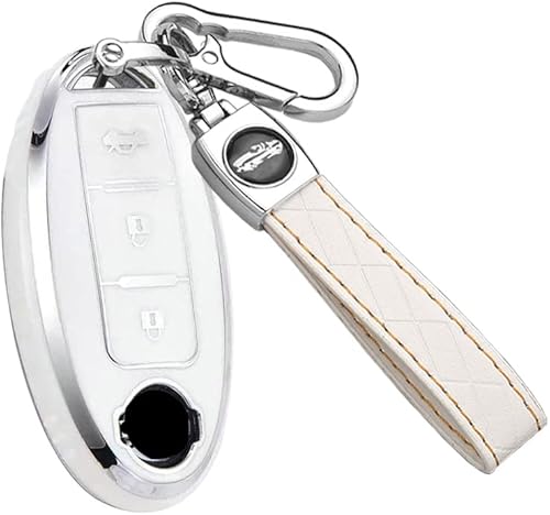 Miniatura 8 de ontto Funda para llavero de 3 botones para Nissan con Keychian Fit para Infiniti Smart Remote Cover Negro