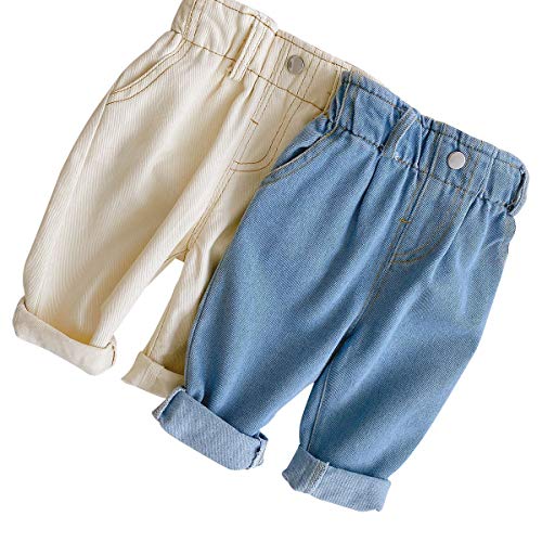 famuka Baby Soft Jeans Unisex Boy Girl Casual Pants Little Kids Long Trousers2