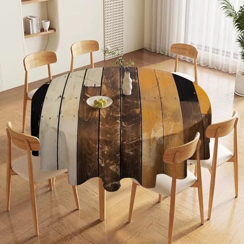 Nappe ronde rustique lavable pour protéger et décorer votre table - 5