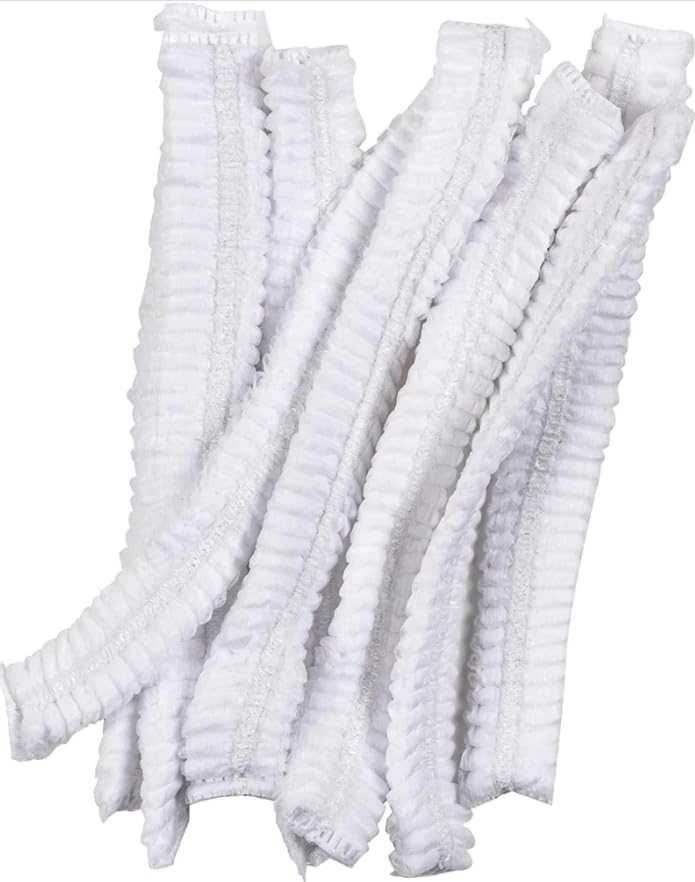 ECO CARE500 pcs Eco Care White Disposable Hair Hat Net Cap Non-Woven Head Cover Hat For Food Catering Kitchen Restaurants