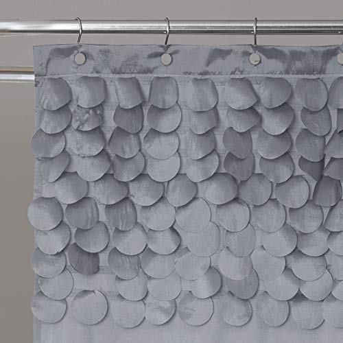 Lush Decor Lillian Shower Curtain, Grey, W 72" x L 72" (1 Panels) - Image 2