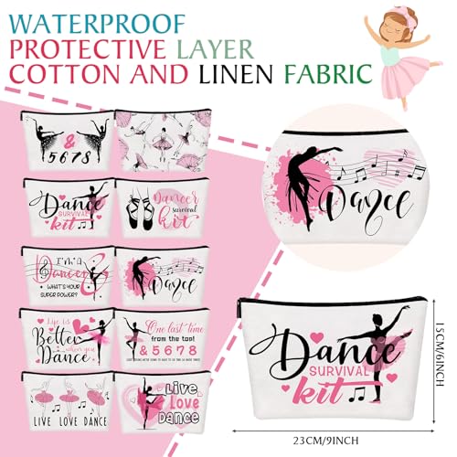 Irenare 30 Pcs Dancer Appreciation Gifts for Women Canvas Makeup Bags Cosmetic Dance Kit Travel Toiletry Case Pencil Toiletry Zipper Pouch Bag Thank You Gift Class Prizes Gifts2